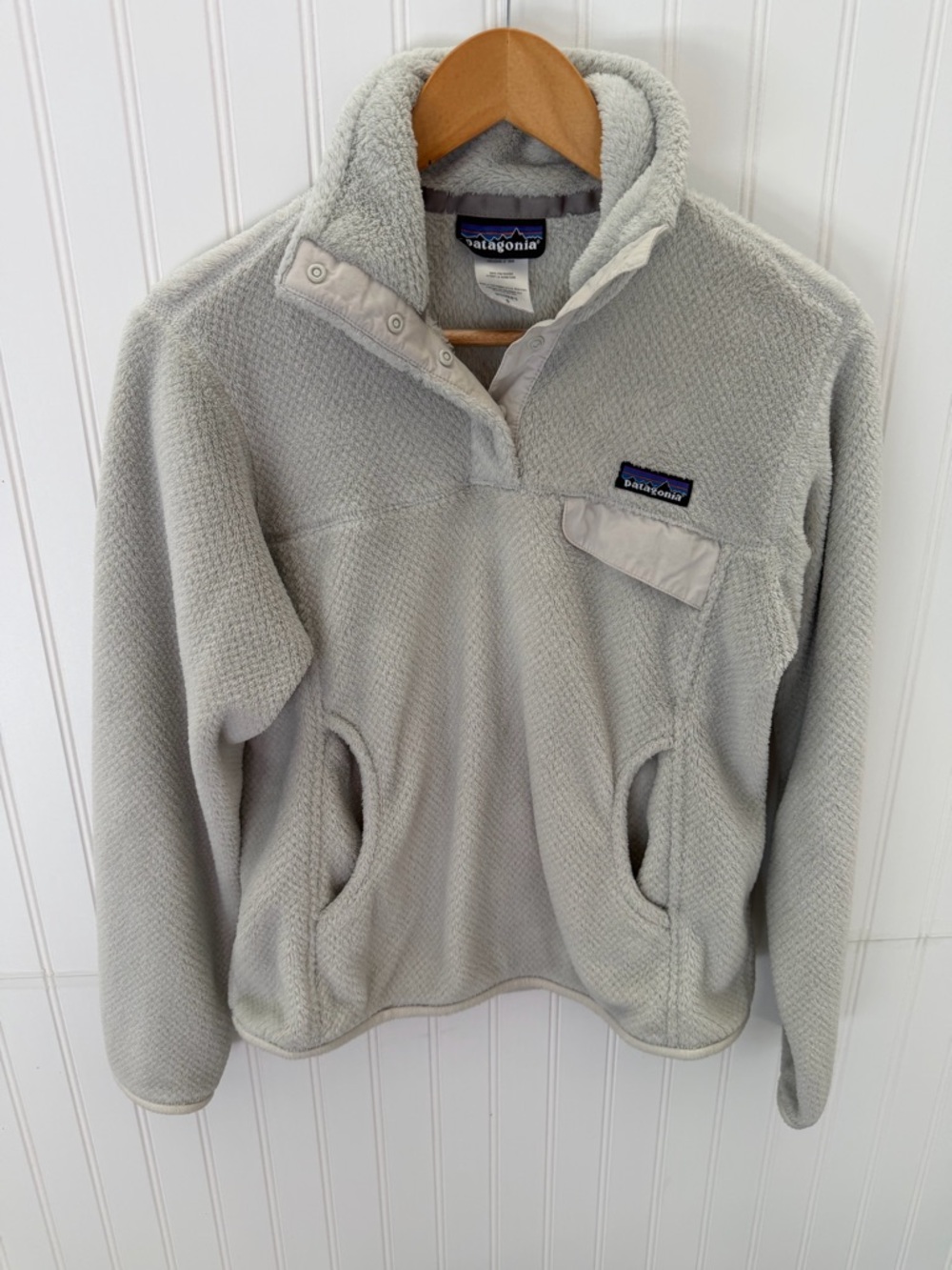 Patagonia Women's Synchilla Snap-T Pullover Size Small in Light Gray
